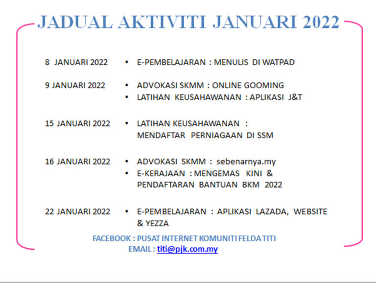 JADUAL AKTIVITI
